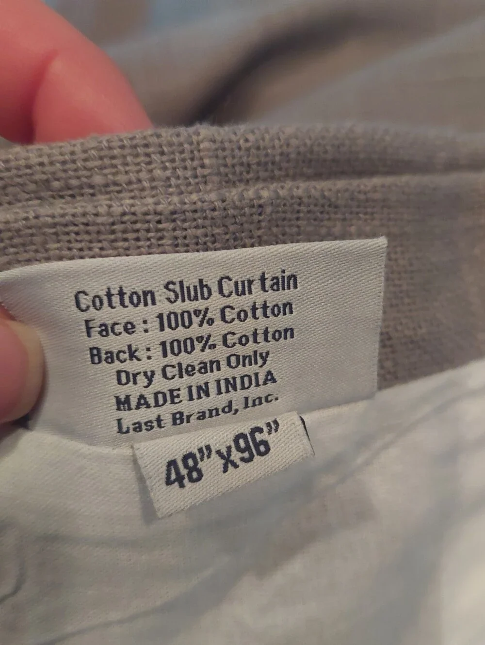 NWT! Quince 100% Cotton Grey Slub Filtering Curtains, 48